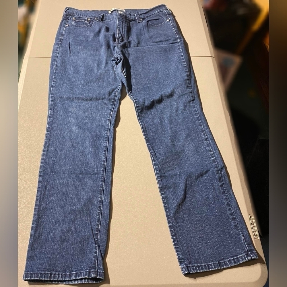 Levi's 505 Straight Leg Cotton Denim Blue Jeans Women's Size 14 Classic Everyday